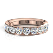 Demi-alliance 11 diamants naturels ronds 1.30 carat or rose Antonia